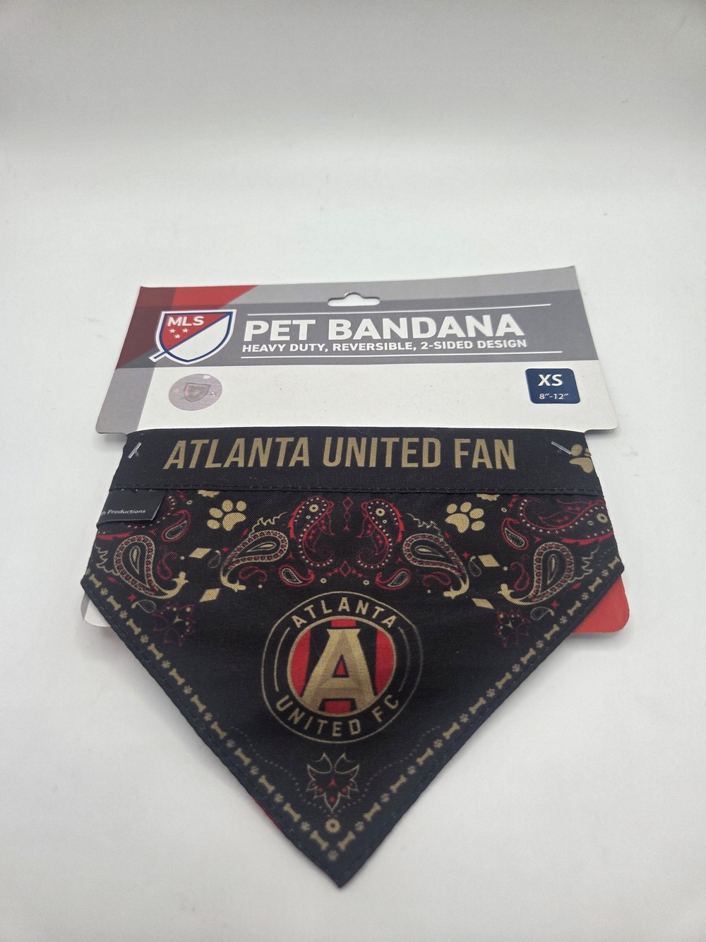 Atlanta United XSmall Pet Bandana - Black, Red & Gold